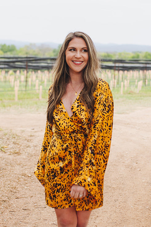 gabriella-cocktail-dress-tortoiseshell Buddy Love - Sophia's Style-Gabriella Cocktail Dress - Tortoiseshell-Yellow-XS-1